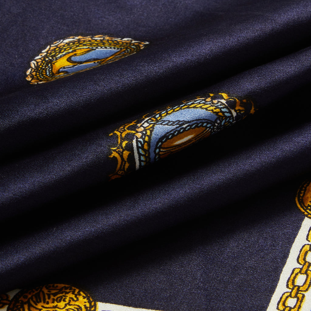 Silk Chain and Medallion Pocket Square