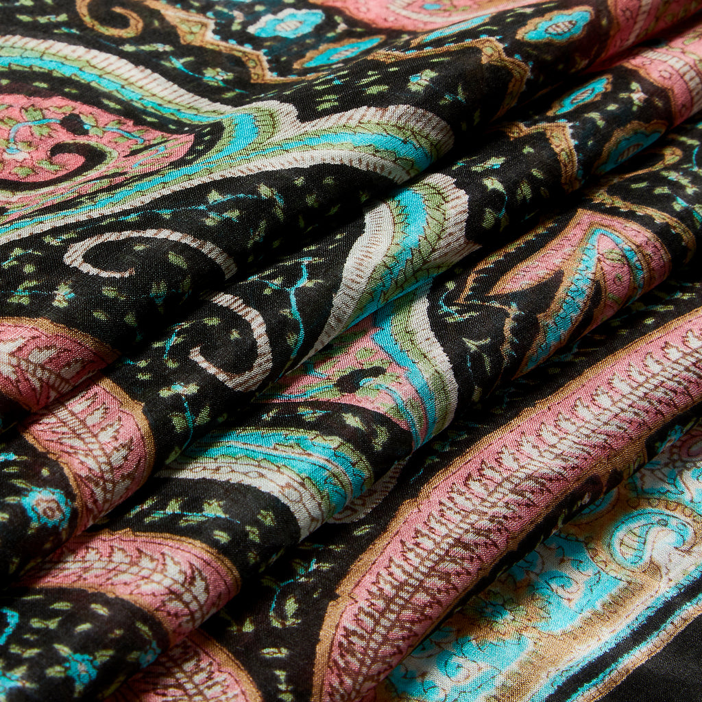 Blush Arabesque Silk Large Pocket Square