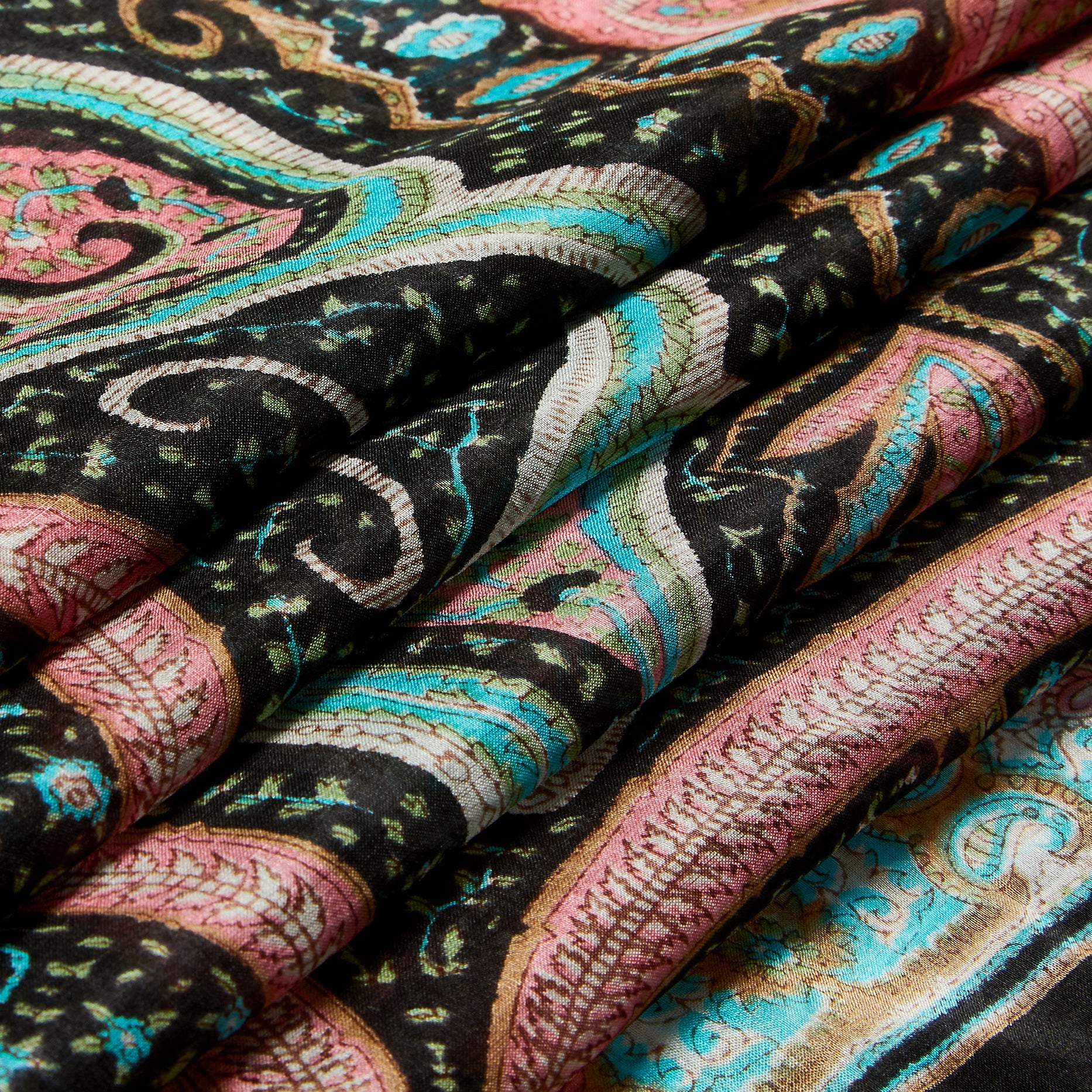 Blush Arabesque Silk Large Pocket Square