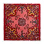 Ruby Medallion Paisley Silk Large Pocket Square