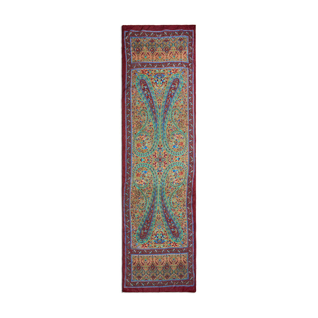 Antique Garnet Paisley Silk Stole