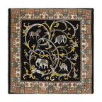 Silk Ornate Elephant and Scroll Pocket Square