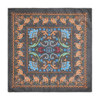 Silk Scroll and Floral Border Pocket Square