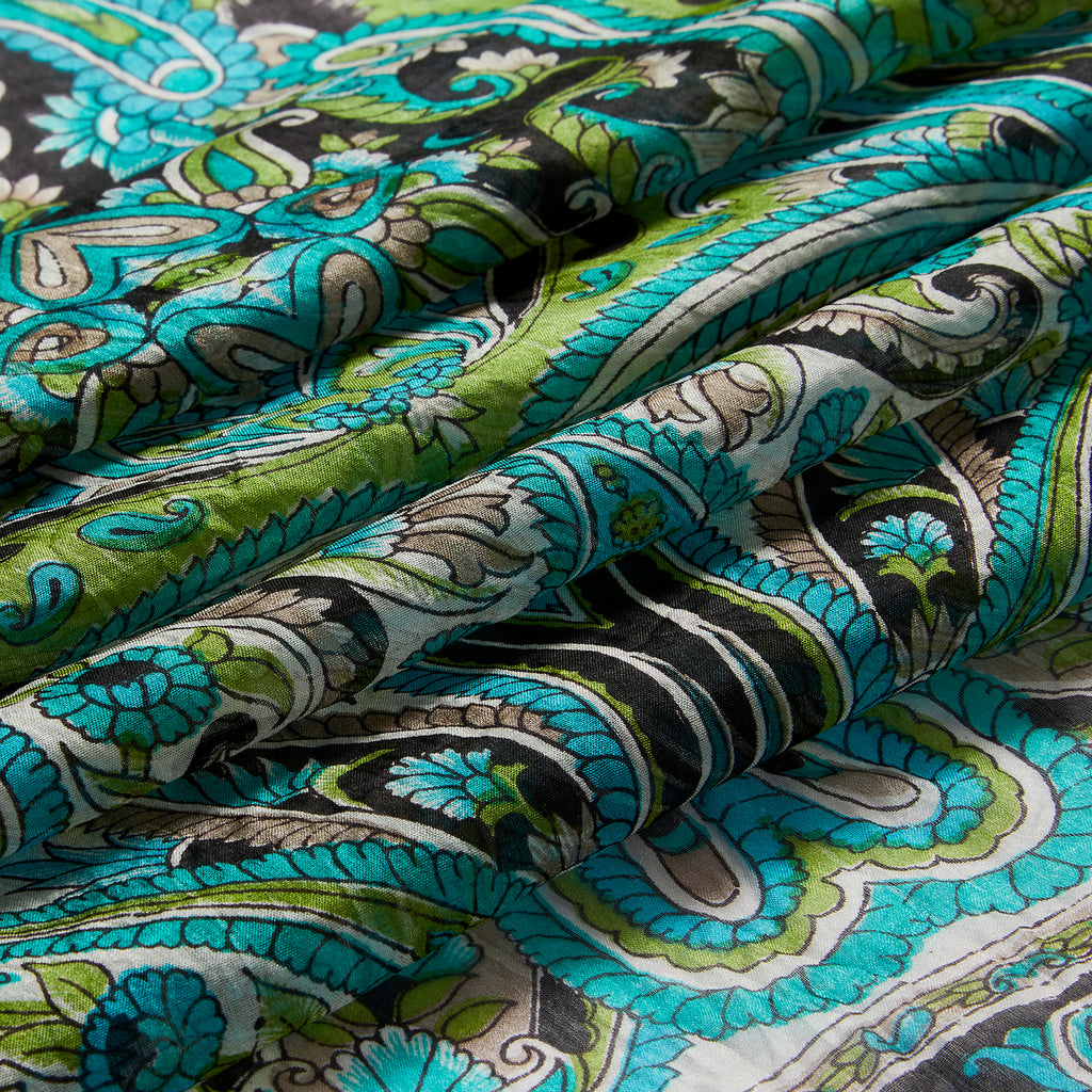 Midnight Baroque Paisley Silk Stole