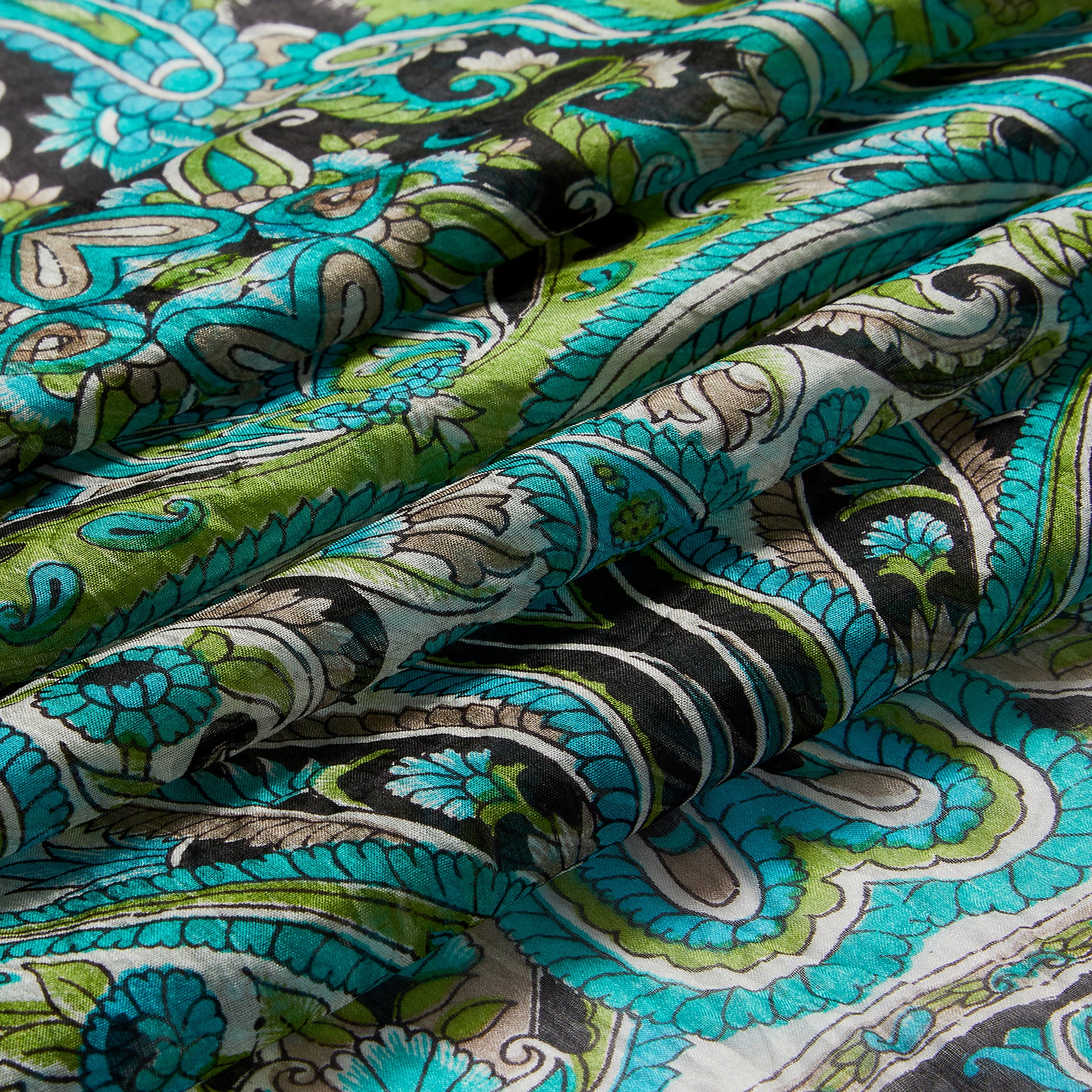 Midnight Baroque Paisley Silk Stole