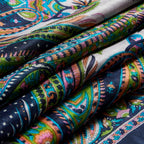Midnight Paisley Silk Square