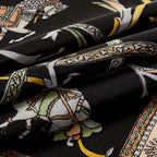 Silk Ornate Elephant and Scroll Pocket Square
