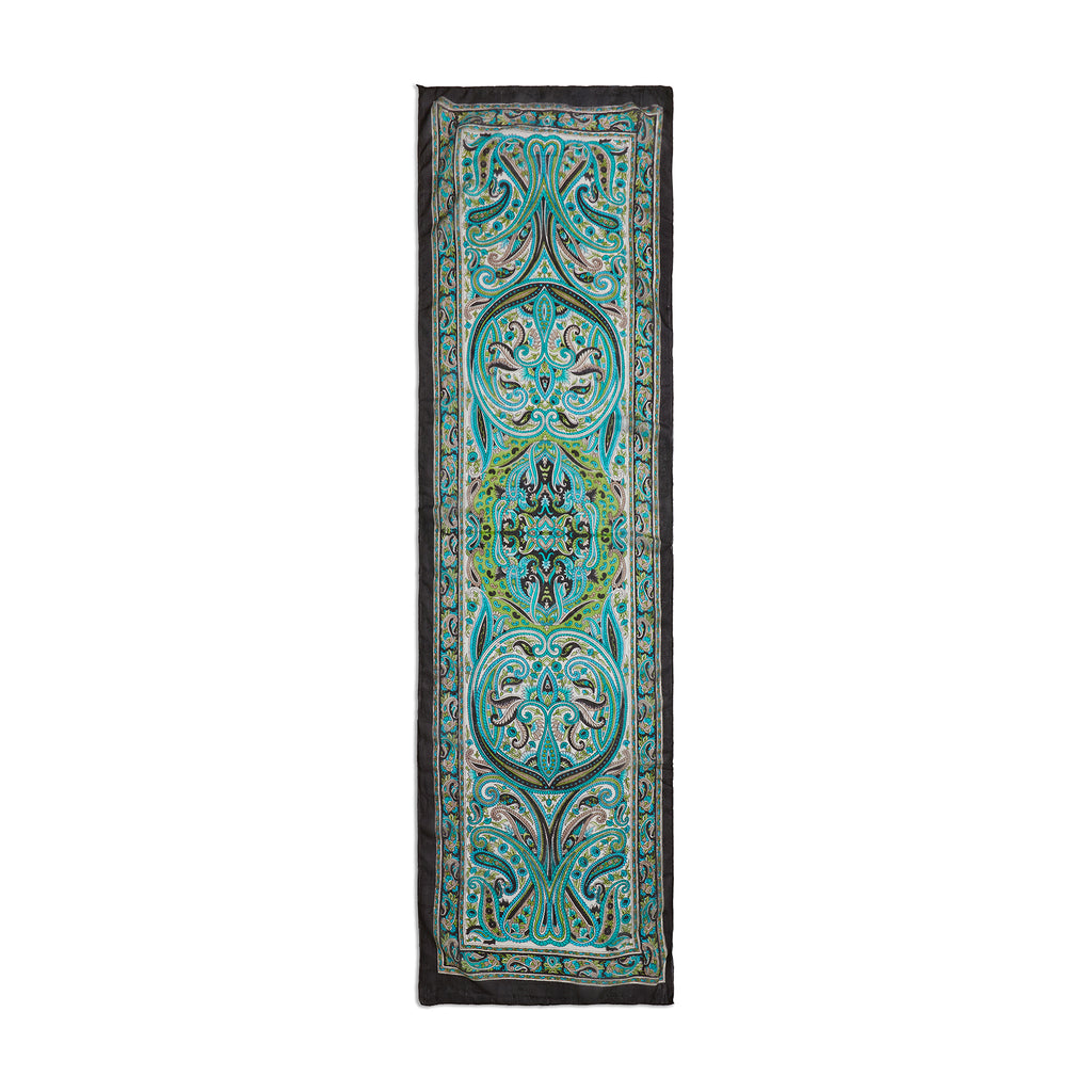 Midnight Baroque Paisley Silk Stole