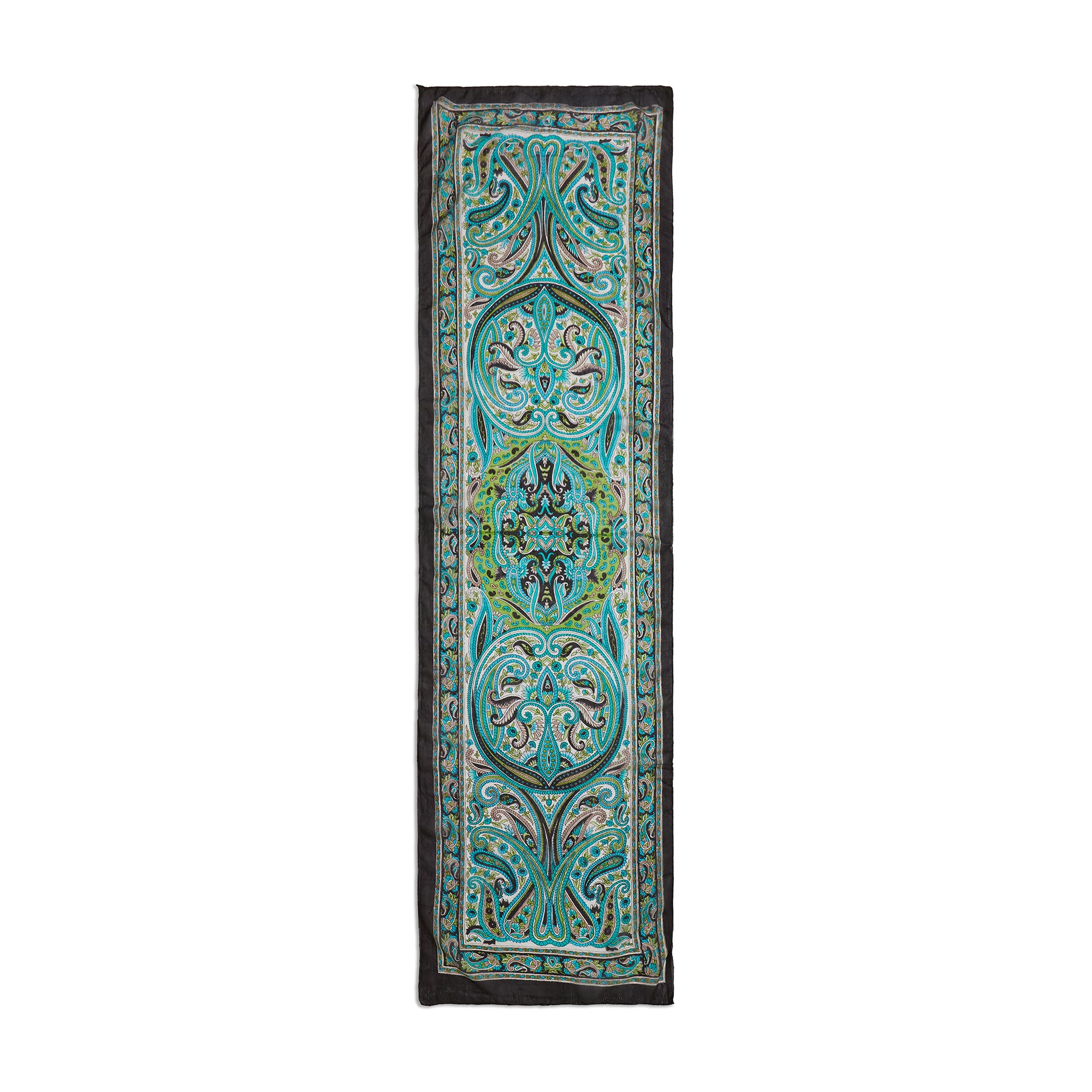 Midnight Baroque Paisley Silk Stole