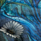 Blue Dandelion Linen Stole