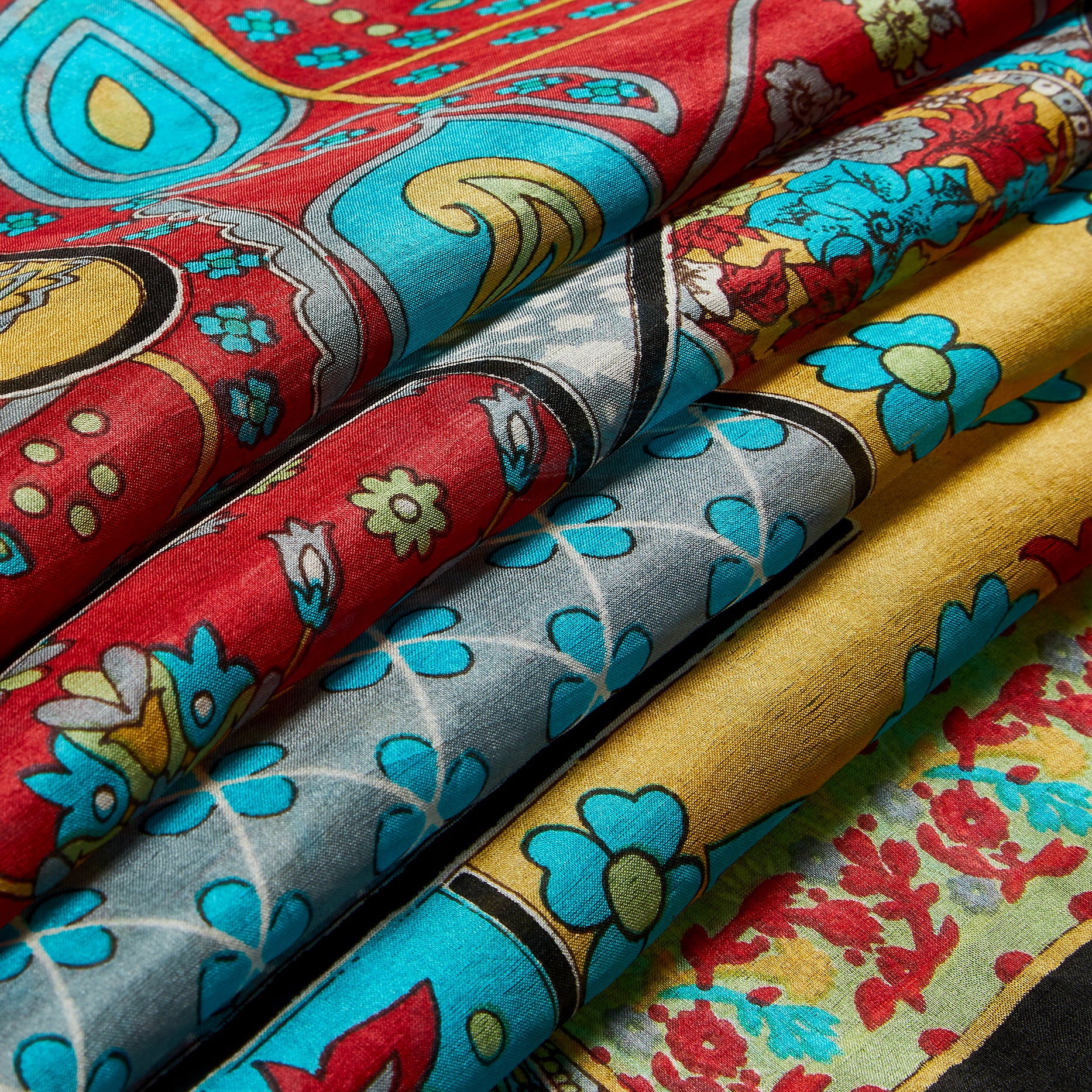 Mosaic Elephant Silk Large Pocket Square