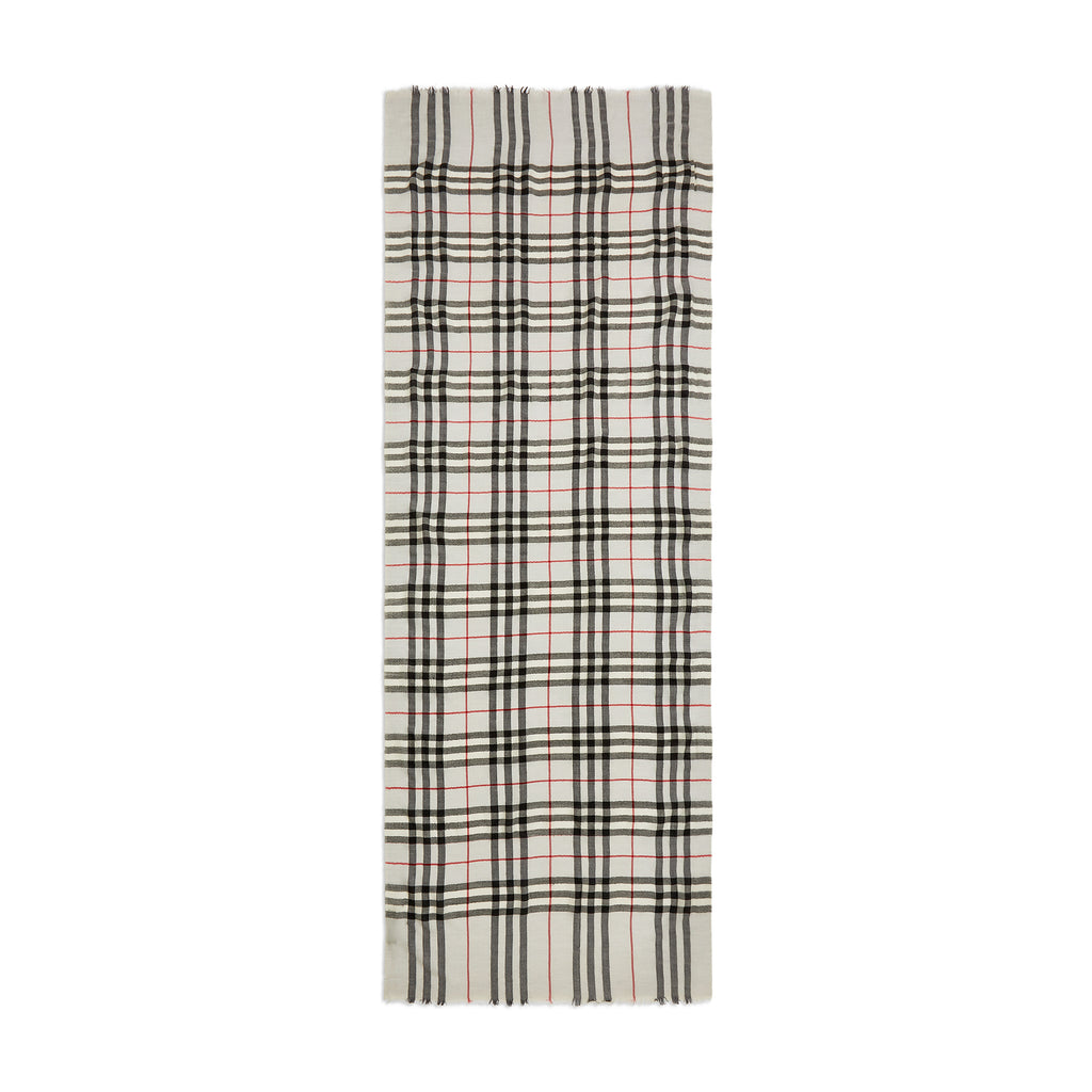 Ivory Check Finest Cashmere Wrap