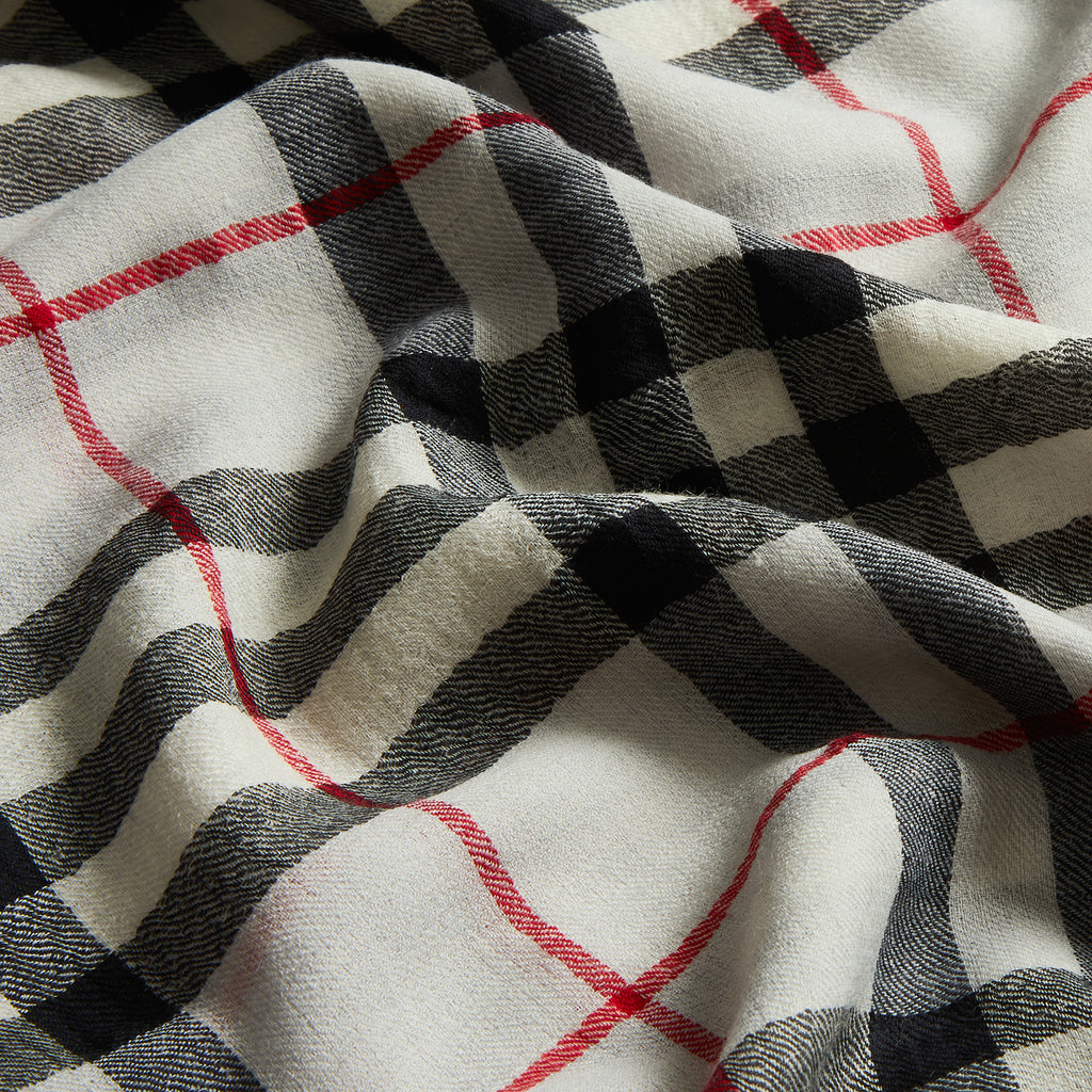 Ivory Check Finest Cashmere Wrap