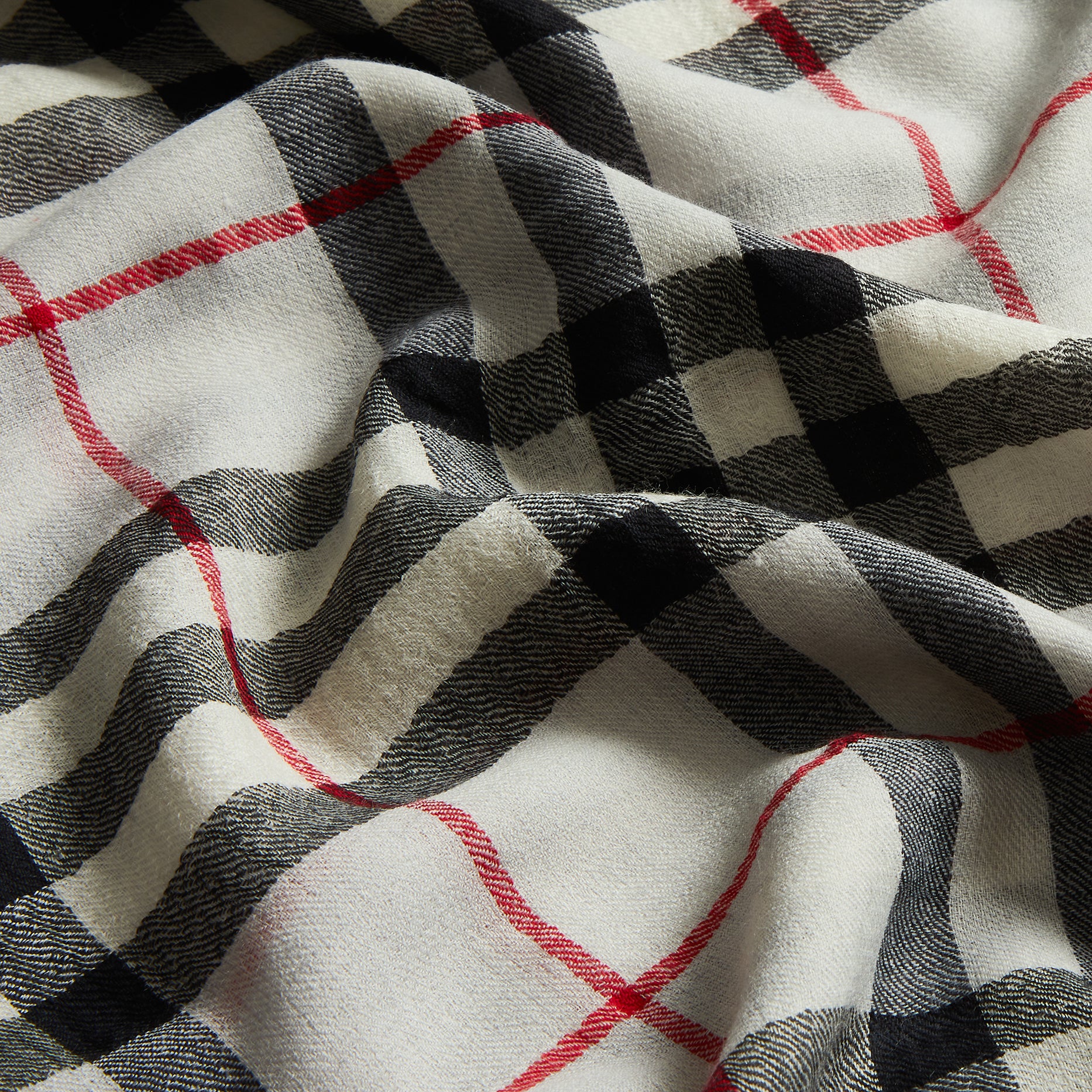 Ivory Check Finest Cashmere Wrap