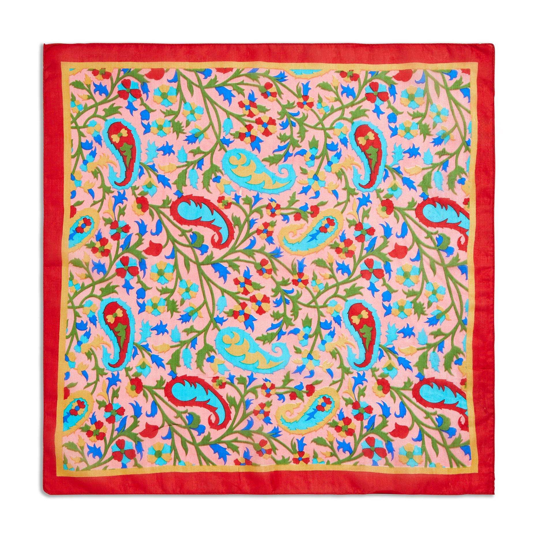 Silk Paisley Floral Vine Pocket Square