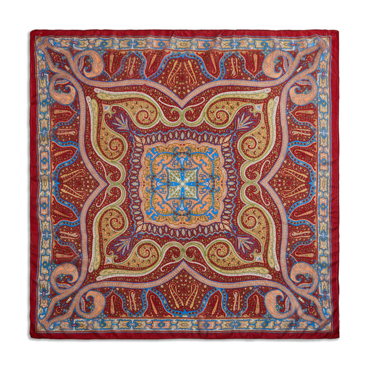 Blush Arabesque Silk Large Pocket Square