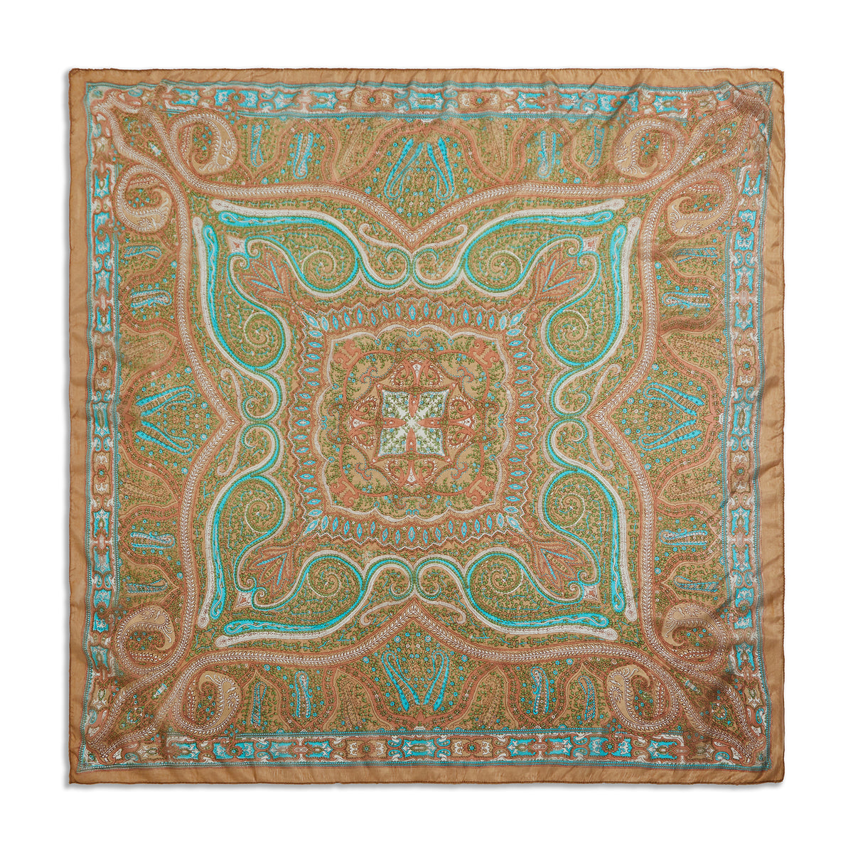 Blush Arabesque Silk Large Pocket Square