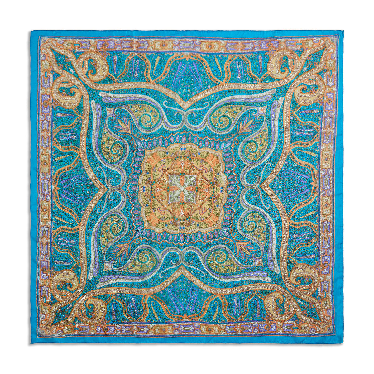 Blush Arabesque Silk Large Pocket Square