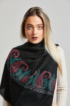 Heirloom Midnight Paisley Pashmina