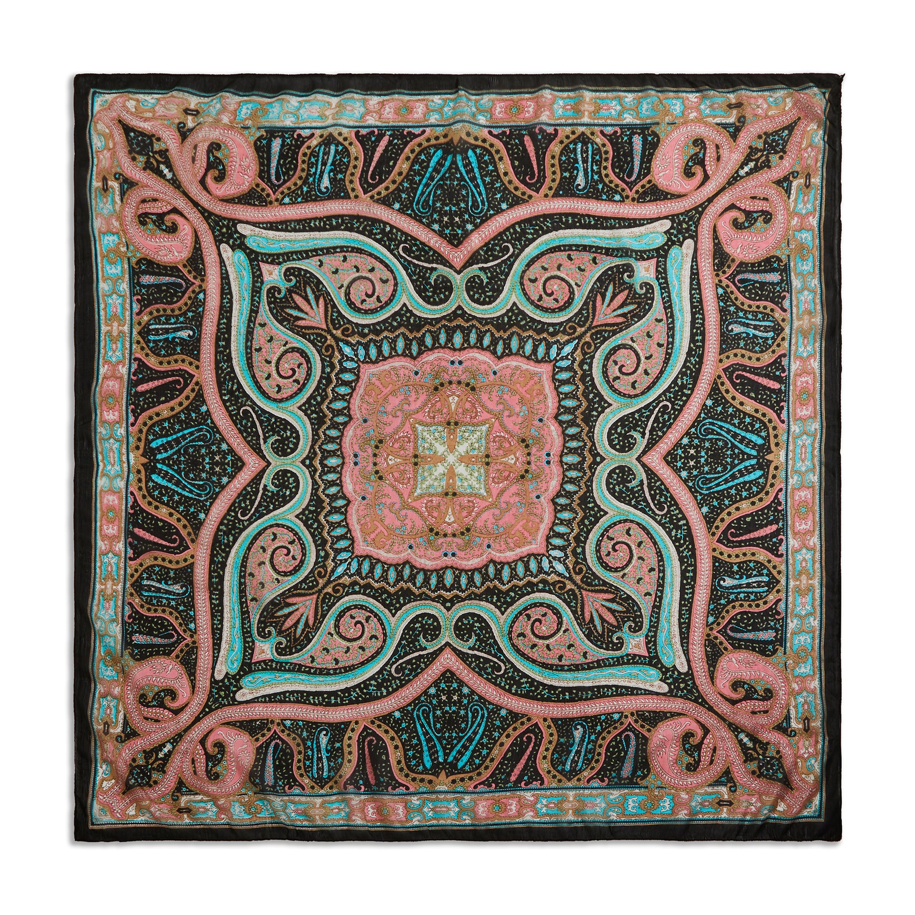 Blush Arabesque Silk Large Pocket Square