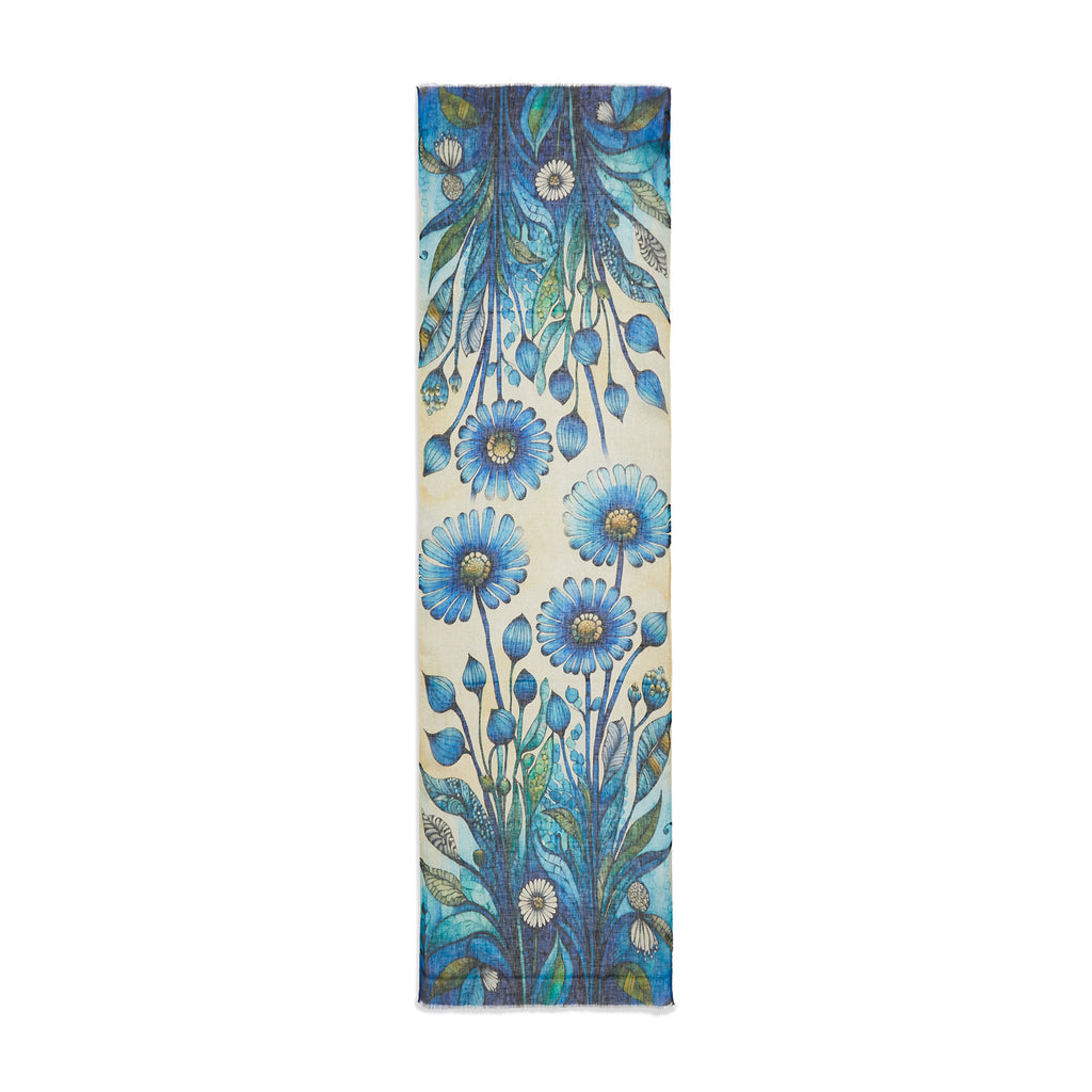 Blue Dandelion Linen Stole