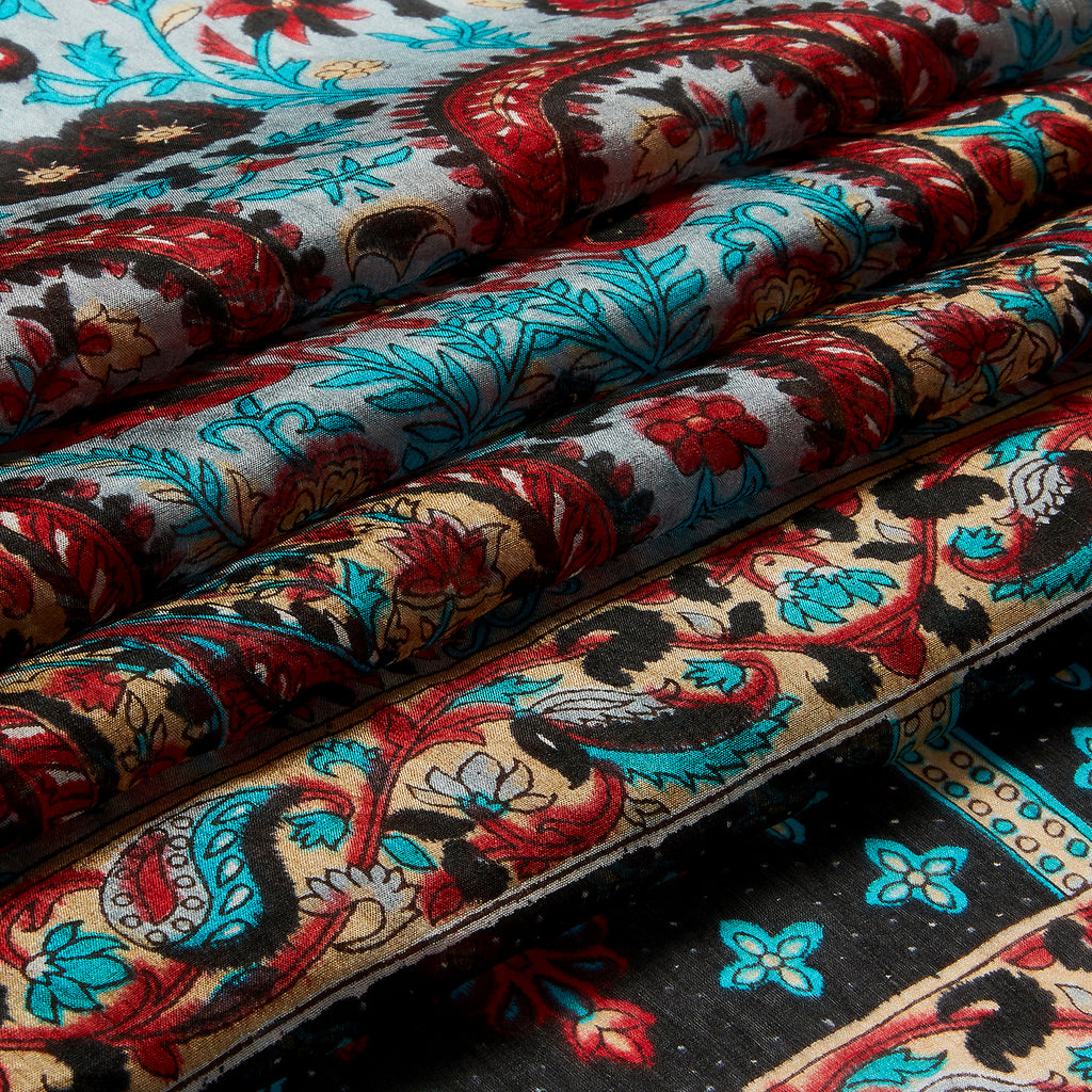 Sapphire Dynasty Paisley Silk Long