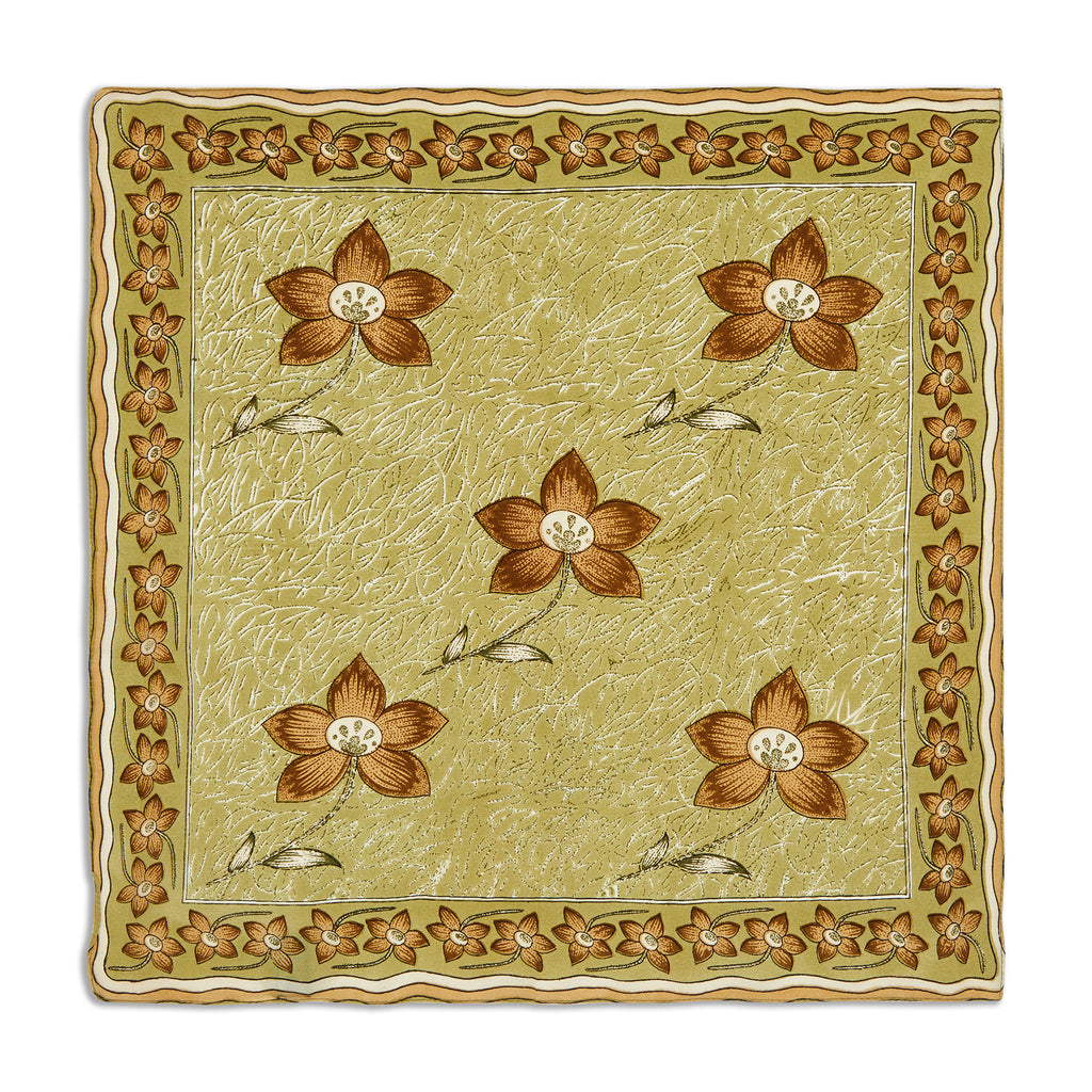 Silk Vintage Floral Pocket Square