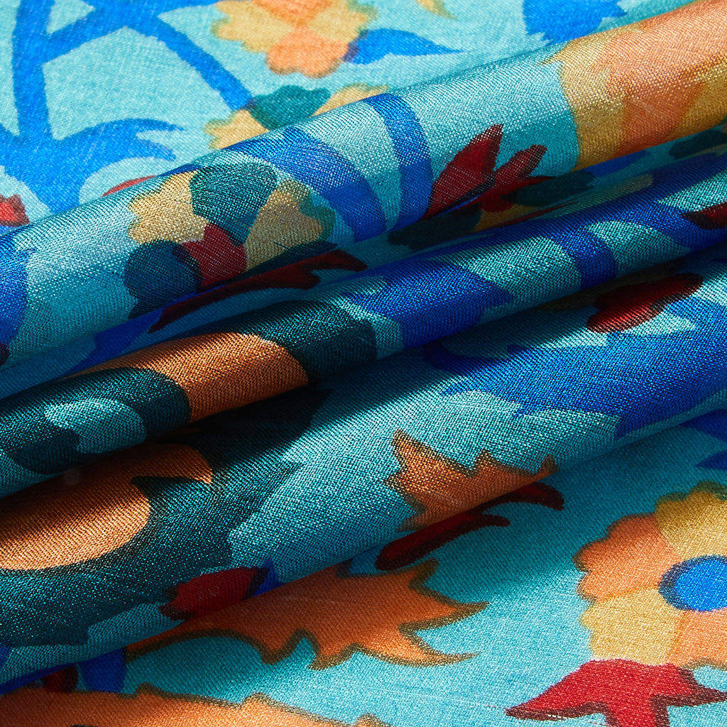Silk Paisley Floral Vine Pocket Square