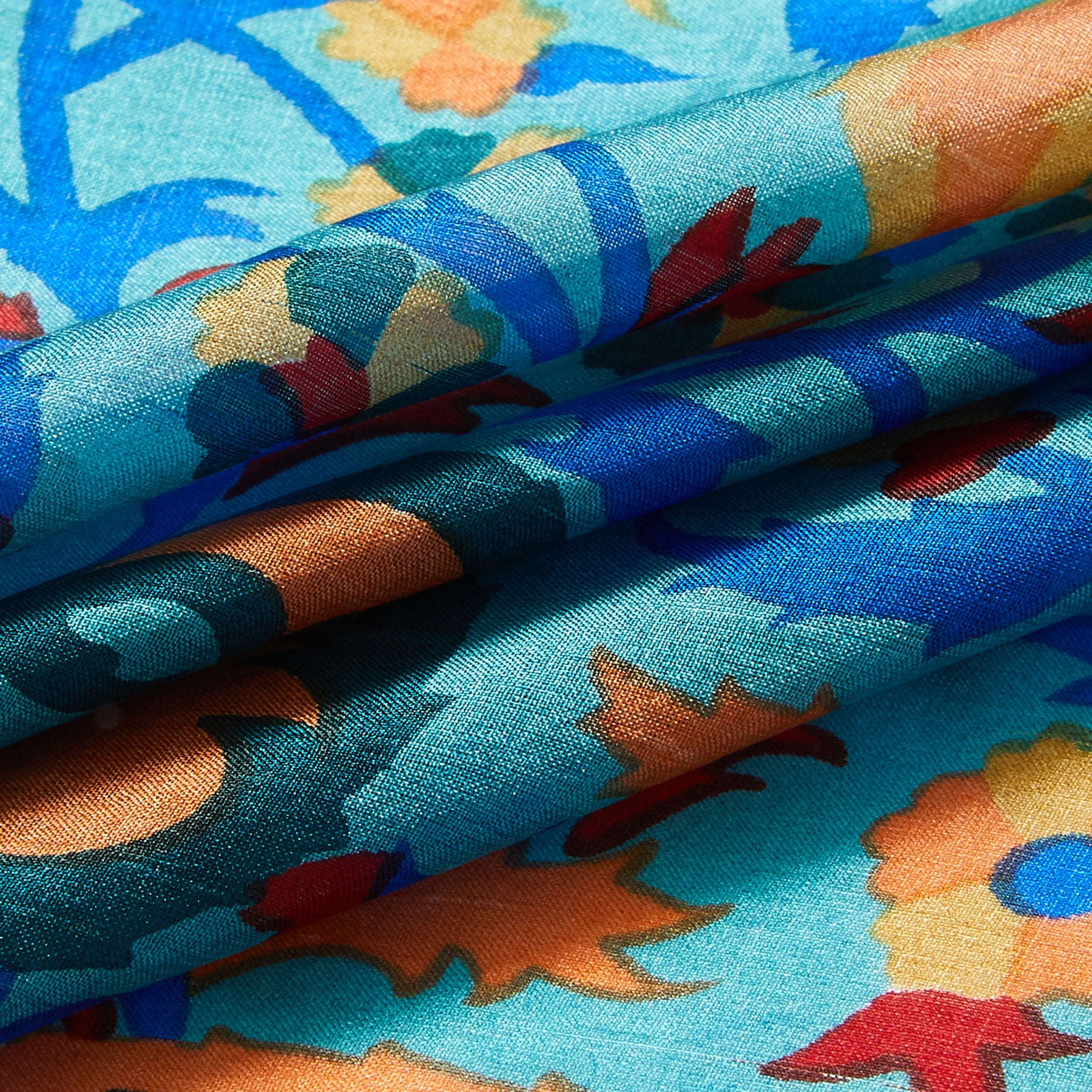 Silk Paisley Floral Vine Pocket Square