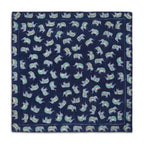 Silk Navy Elephants Pocket Square