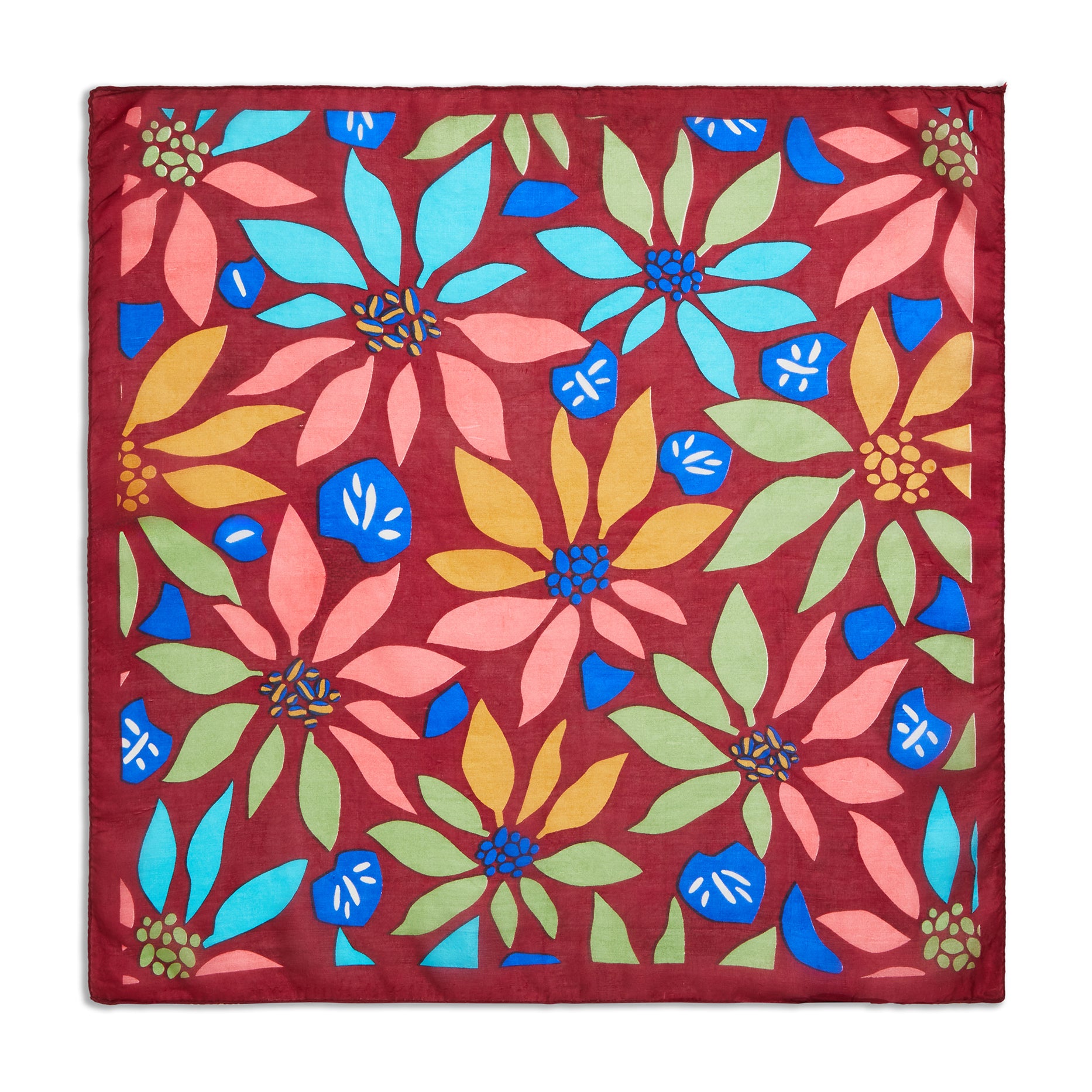Silk Bold Floral Pocket Square