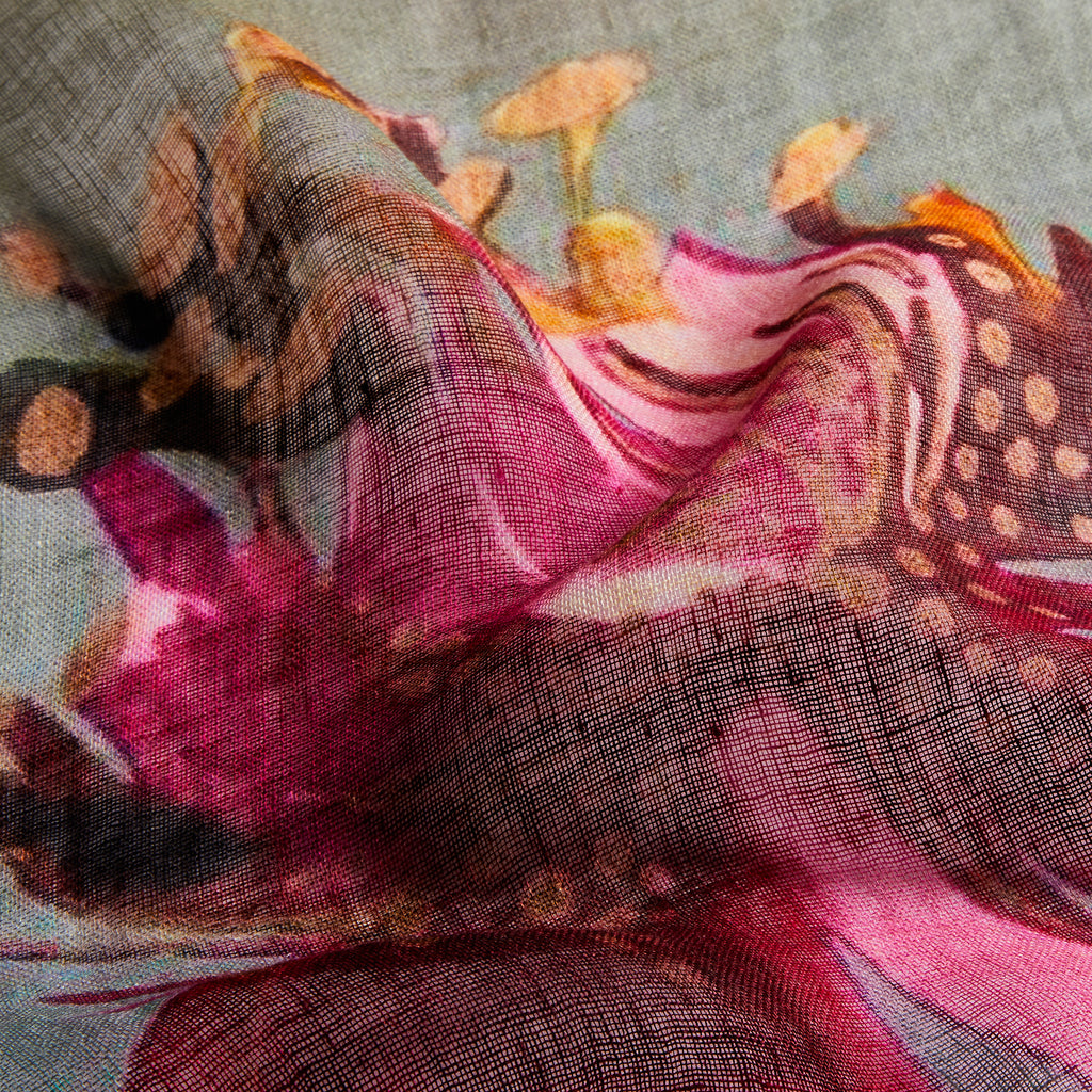 Dusty Rose Botanical Linen Stole