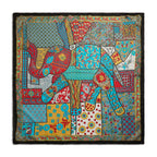 Mosaic Elephant Silk Large Pocket Square