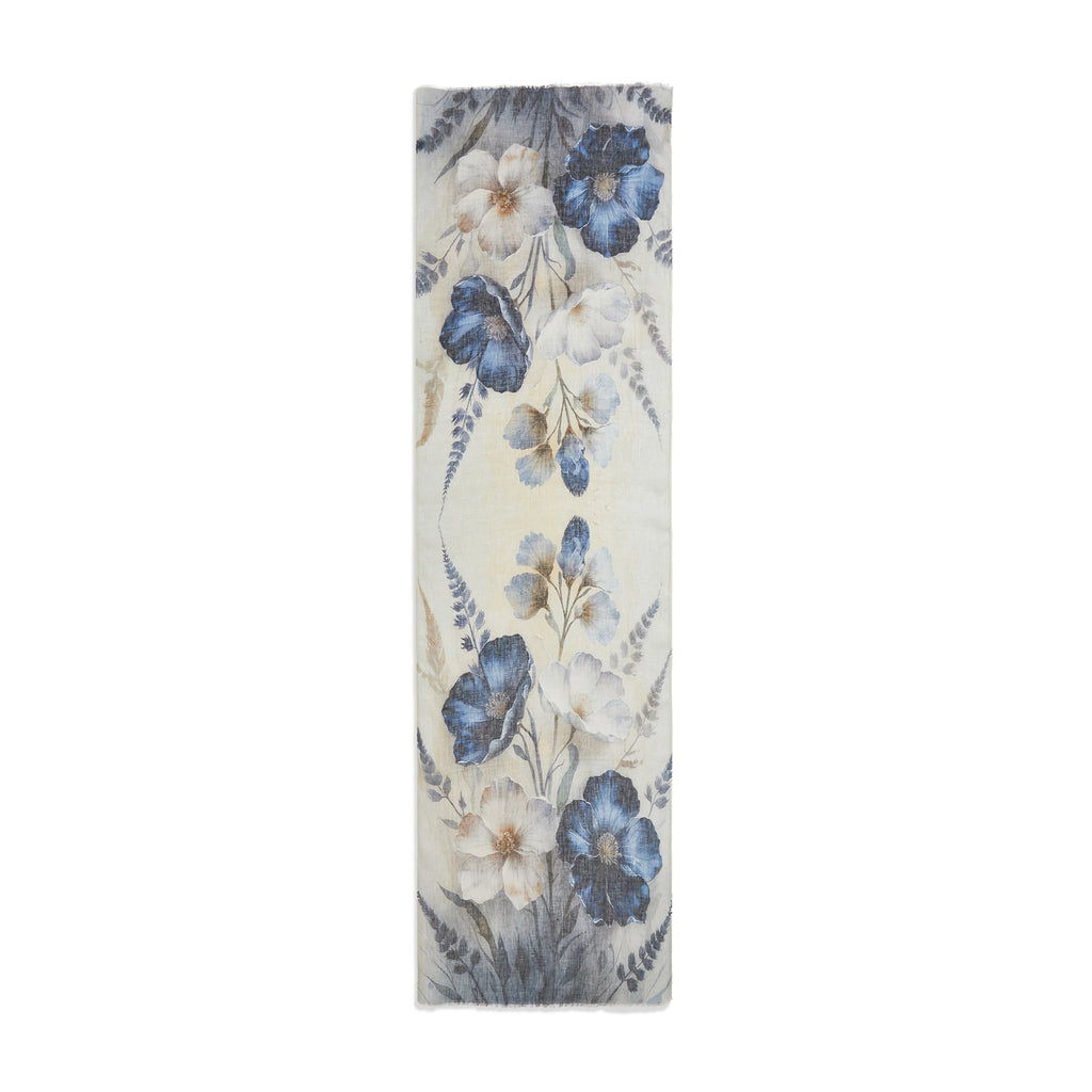 Porcelain Bloom Linen Stole